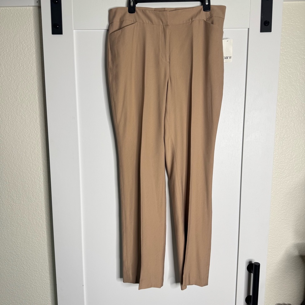 Bar III tan pantsuit slacks